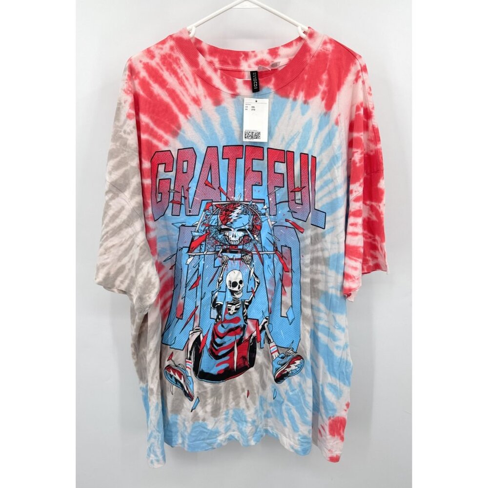 Grateful‎ Dead Tie Dye H&M Divided Adult Tshirt Size 3XL Basketball Dunk